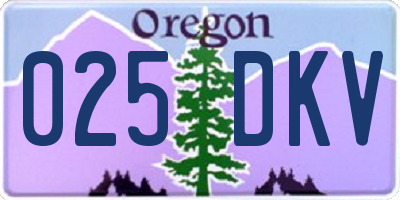 OR license plate 025DKV