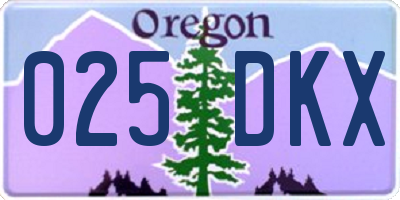 OR license plate 025DKX