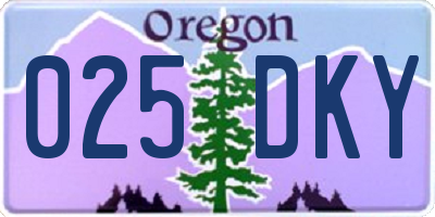 OR license plate 025DKY