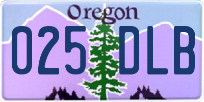 OR license plate 025DLB