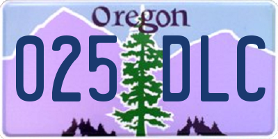 OR license plate 025DLC