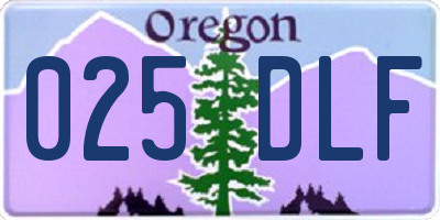 OR license plate 025DLF