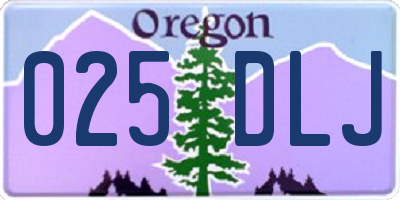 OR license plate 025DLJ