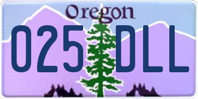 OR license plate 025DLL