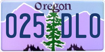 OR license plate 025DLO