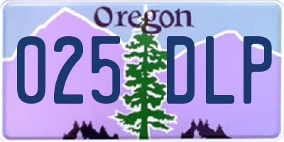 OR license plate 025DLP