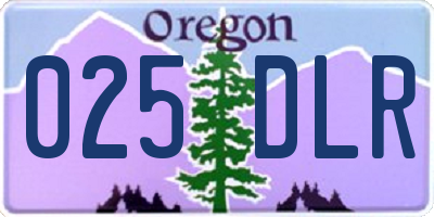OR license plate 025DLR