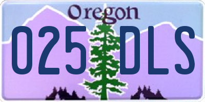 OR license plate 025DLS