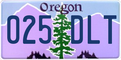 OR license plate 025DLT