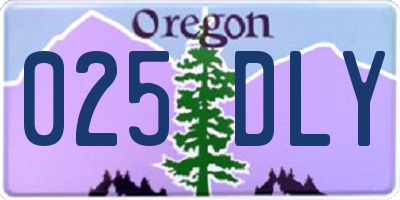 OR license plate 025DLY