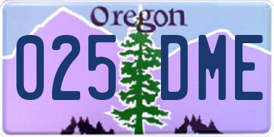 OR license plate 025DME