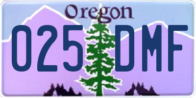 OR license plate 025DMF