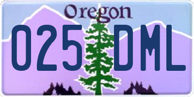 OR license plate 025DML