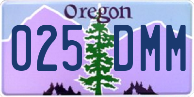 OR license plate 025DMM