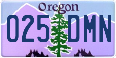 OR license plate 025DMN