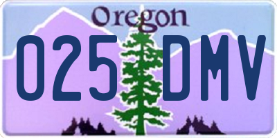 OR license plate 025DMV
