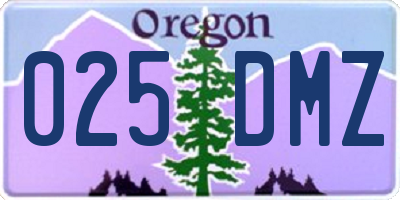 OR license plate 025DMZ