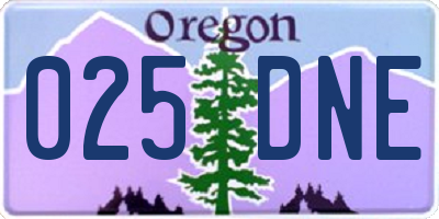 OR license plate 025DNE