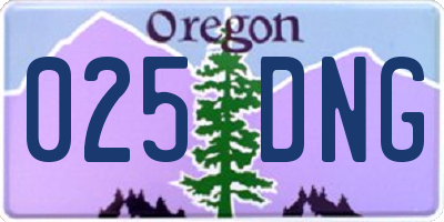 OR license plate 025DNG