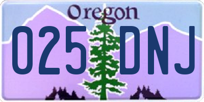 OR license plate 025DNJ