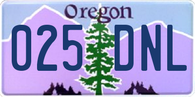 OR license plate 025DNL