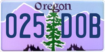 OR license plate 025DOB