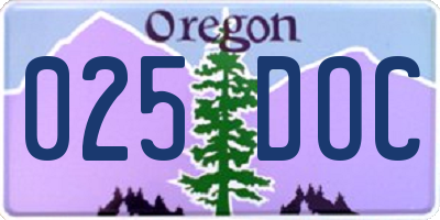 OR license plate 025DOC