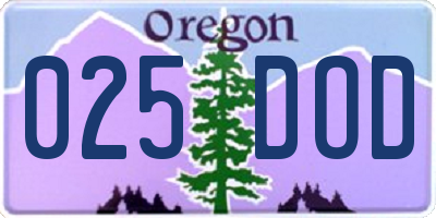 OR license plate 025DOD
