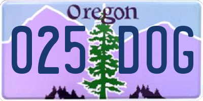 OR license plate 025DOG