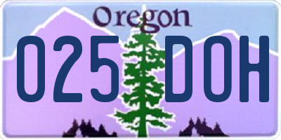 OR license plate 025DOH