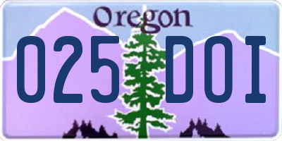 OR license plate 025DOI