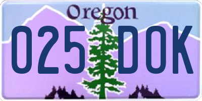 OR license plate 025DOK
