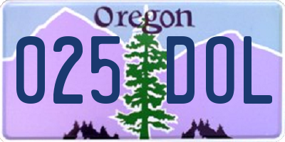 OR license plate 025DOL