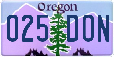 OR license plate 025DON