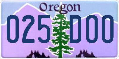 OR license plate 025DOO