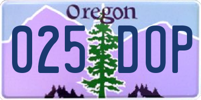 OR license plate 025DOP
