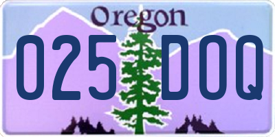 OR license plate 025DOQ