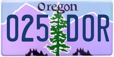 OR license plate 025DOR