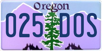OR license plate 025DOS