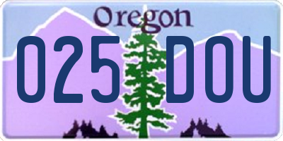 OR license plate 025DOU