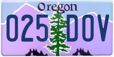 OR license plate 025DOV