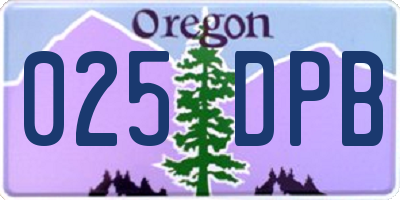 OR license plate 025DPB