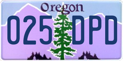 OR license plate 025DPD