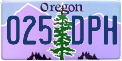 OR license plate 025DPH