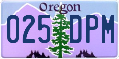 OR license plate 025DPM