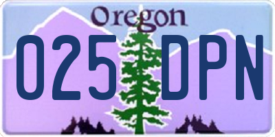 OR license plate 025DPN