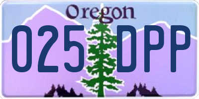 OR license plate 025DPP