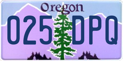 OR license plate 025DPQ