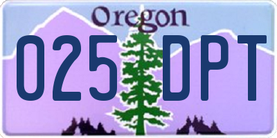 OR license plate 025DPT