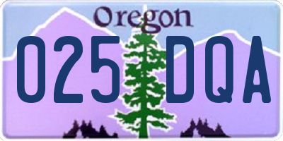 OR license plate 025DQA